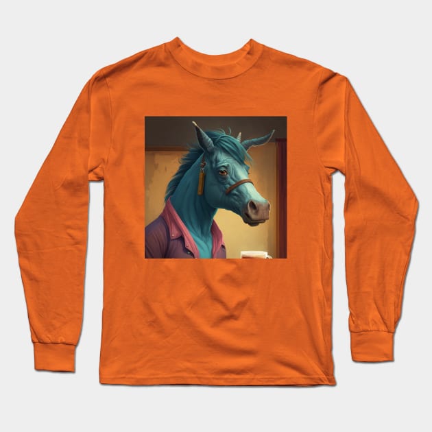 Bojack horseman 2d illustration Long Sleeve T-Shirt by KOTYA